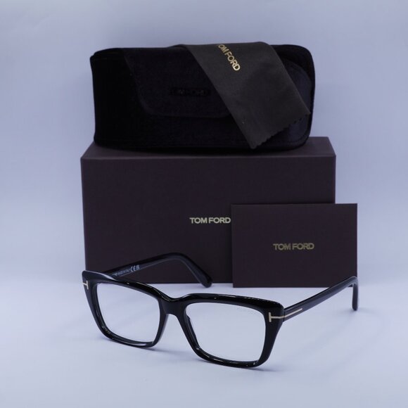 Tom Ford FT5894-B 001 Rectangle Eyeglasses 56mm - Shiny Black